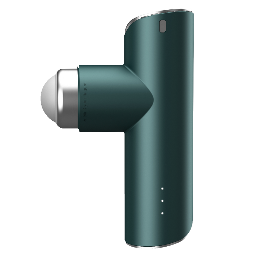 Kompakt sort Odin Mini Massagepistol med rundt massagehoved